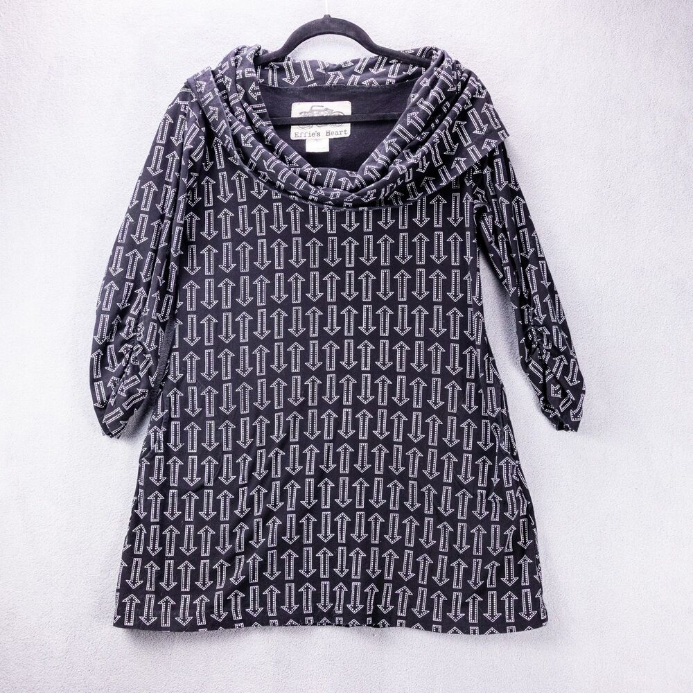 Effie's Heart Cotton Cowl Neck Arrows Tunic w/Pockets L